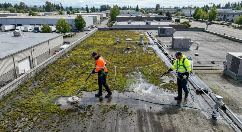 Commercial Roof Moss Removal Service