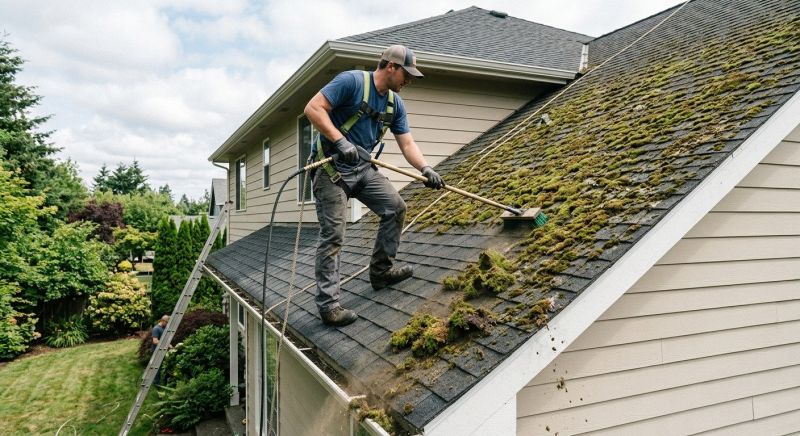 Commercial Roof Moss Removal
